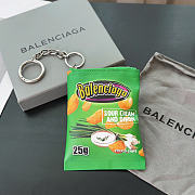 balenciaga keyring chips charm green - 4