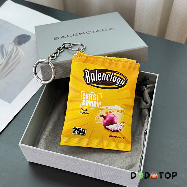 balenciaga keyring chips charm yellow - 1