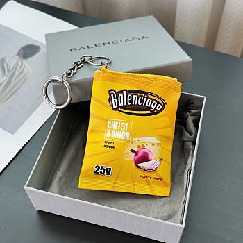 balenciaga keyring chips charm yellow
