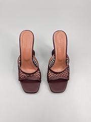 Amina Muaddi Leather Lupita Net Mules 90mm red - 1