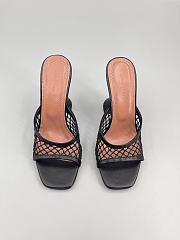 Amina Muaddi Leather Lupita Net Mules 90mm black 01 - 1