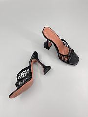 Amina Muaddi Leather Lupita Net Mules 90mm black 01 - 6
