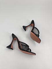 Amina Muaddi Leather Lupita Net Mules 90mm black 01 - 5
