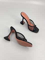 Amina Muaddi Leather Lupita Net Mules 90mm black 01 - 4