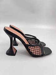 Amina Muaddi Leather Lupita Net Mules 90mm black 01 - 2