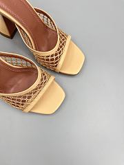Amina Muaddi Leather Lupita Net Mules 90mm yellow - 6