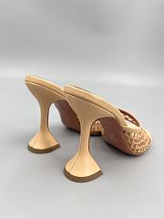 Amina Muaddi Leather Lupita Net Mules 90mm yellow - 3