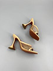 Amina Muaddi Leather Lupita Net Mules 90mm yellow - 2