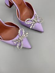 Amina Muaddi Begum satin slingback pumps 95mm - Lavender - 6