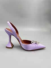 Amina Muaddi Begum satin slingback pumps 95mm - Lavender - 5