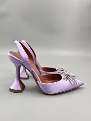 Amina Muaddi Begum satin slingback pumps 95mm - Lavender - 4