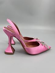 Amina Muaddi Begum satin slingback pumps 95mm - Hot pink - 4