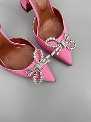 Amina Muaddi Begum satin slingback pumps 95mm - Hot pink - 3