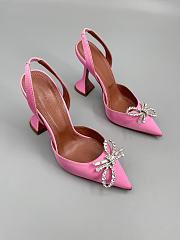 Amina Muaddi Begum satin slingback pumps 95mm - Hot pink - 2