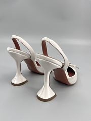 Amina Muaddi Begum satin slingback pumps 95mm - off white - 6