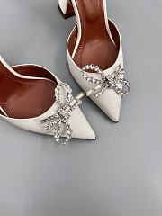 Amina Muaddi Begum satin slingback pumps 95mm - off white - 2