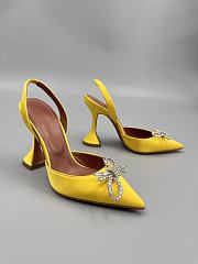 Amina Muaddi Begum satin slingback pumps 95mm - yellow - 1