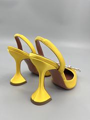 Amina Muaddi Begum satin slingback pumps 95mm - yellow - 6