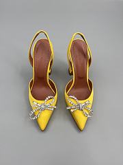 Amina Muaddi Begum satin slingback pumps 95mm - yellow - 5