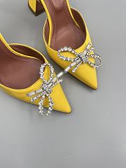 Amina Muaddi Begum satin slingback pumps 95mm - yellow - 4