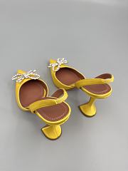 Amina Muaddi Begum satin slingback pumps 95mm - yellow - 3