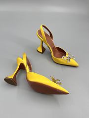 Amina Muaddi Begum satin slingback pumps 95mm - yellow - 2