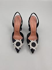 Amina Muaddi Begum satin slingback pumps 95mm - black - 1