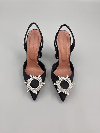 Amina Muaddi Begum satin slingback pumps 95mm - black