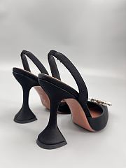 Amina Muaddi Begum satin slingback pumps 95mm - black - 6