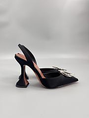 Amina Muaddi Begum satin slingback pumps 95mm - black - 5