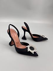 Amina Muaddi Begum satin slingback pumps 95mm - black - 3