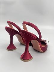 Amina Muaddi Begum satin slingback pumps 95mm -  Wine red - 5