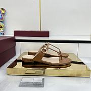 Women's thong sandal with Horsebit brown - 5