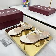 Women's thong sandal with Horsebit white - 4