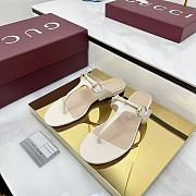 Women's thong sandal with Horsebit white - 5