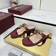 Women's thong sandal with Horsebit  Wine red - 2