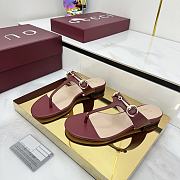 Women's thong sandal with Horsebit  Wine red - 6