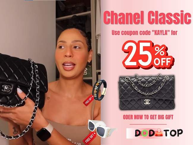 Chanel CF Lambskin Bodin Joyeux Black Silver Hardware Size 30 cm - Code Kayla 25% off - 1