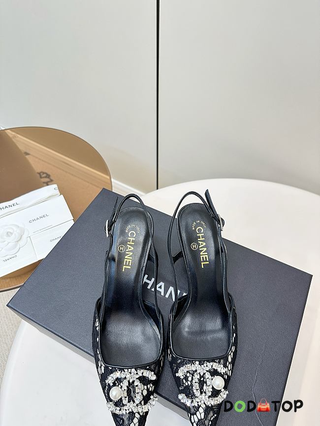 Chanel logo heels black - 1