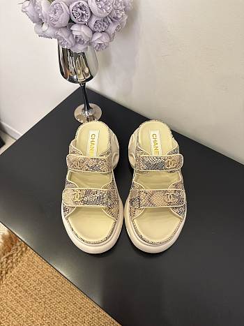 Chanel sandals gray