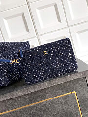 Chanel 25 tweed blue bag size 40x30x15 cm - 5