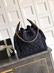 Chanel 25 tweed blue bag size 40x30x15 cm - 2
