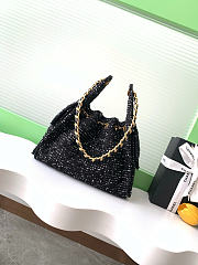 Chanel 25 tweed black bag size 40x30x15 cm - 6