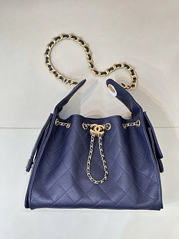 Chanel 25 Blue navi bag size 40x30x15 cm