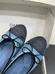 Chanel denim blue ballet flats - 4