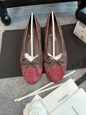 Chanel brown ballet flats