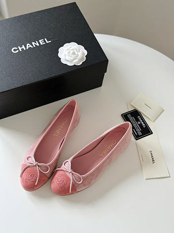 Chanel pink baby ballet flats