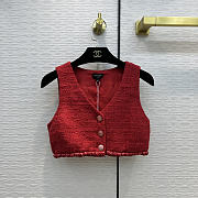 Chanel Sleeveless wool coat red - 6