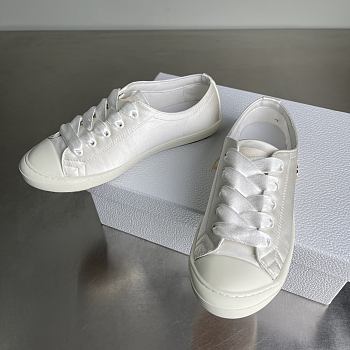 Dior Lucky Sneaker White Crinkled Patent Calfskin