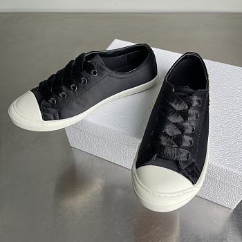 Dior Lucky Sneaker White Crinkled Patent Calfskin black